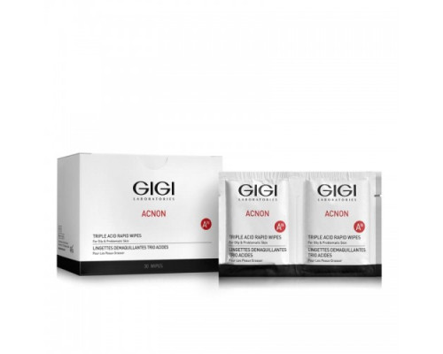 GIGI Acnon Triple Acid Rapid Wipes